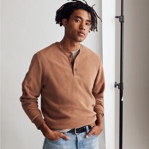 Men's Brown Henley Sweater